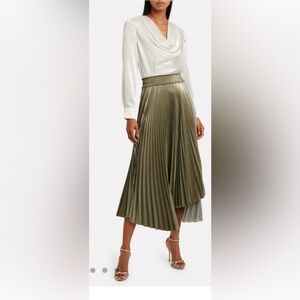 A.L.C. Neville Pleated Lamé Skirt Size 0